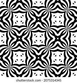 Vector geometric seamless pattern.Modern geometric background with abstract shapes.Monochromatic Repeating Patterns.Endless abstract texture.black and white ornament for design.