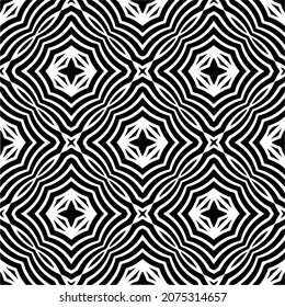 Vector geometric seamless pattern.Modern geometric background with abstract shapes.Monochromatic Repeating Patterns.Endless abstract texture.black and white ornament for design.