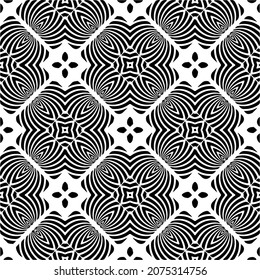 Vector geometric seamless pattern.Modern geometric background with abstract shapes.Monochromatic Repeating Patterns.Endless abstract texture.black and white ornament for design.