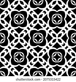 Vector geometric seamless pattern.Modern geometric background with abstract shapes.Monochromatic Repeating Patterns.Endless abstract texture.black and white ornament for design.