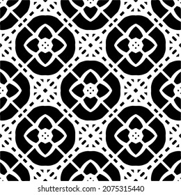 Vector geometric seamless pattern.Modern geometric background with abstract shapes.Monochromatic Repeating Patterns.Endless abstract texture.black and white ornament for design.
