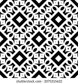 Vector geometric seamless pattern.Modern geometric background with abstract shapes.Monochromatic Repeating Patterns.Endless abstract texture.black and white ornament for design.