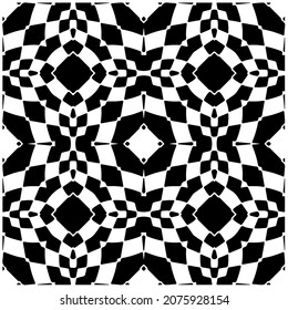 Vector geometric seamless pattern.Modern geometric background with abstract shapes.Monochromatic Repeating Patterns.Endless abstract texture.black and white ornament for design.