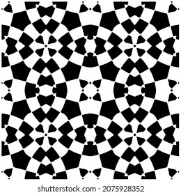 Vector geometric seamless pattern.Modern geometric background with abstract shapes.Monochromatic Repeating Patterns.Endless abstract texture.black and white ornament for design.