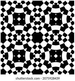 Vector geometric seamless pattern.Modern geometric background with abstract shapes.Monochromatic Repeating Patterns.Endless abstract texture.black and white ornament for design.