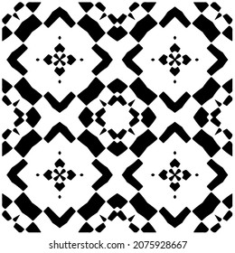 Vector geometric seamless pattern.Modern geometric background with abstract shapes.Monochromatic Repeating Patterns.Endless abstract texture.black and white ornament for design.