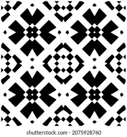 Vector geometric seamless pattern.Modern geometric background with abstract shapes.Monochromatic Repeating Patterns.Endless abstract texture.black and white ornament for design.