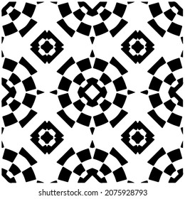Vector geometric seamless pattern.Modern geometric background with abstract shapes.Monochromatic Repeating Patterns.Endless abstract texture.black and white ornament for design.