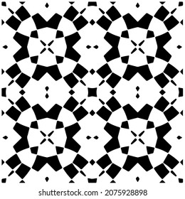 Vector geometric seamless pattern.Modern geometric background with abstract shapes.Monochromatic Repeating Patterns.Endless abstract texture.black and white ornament for design.