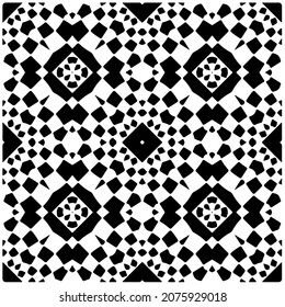 Vector geometric seamless pattern.Modern geometric background with abstract shapes.Monochromatic Repeating Patterns.Endless abstract texture.black and white ornament for design.