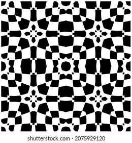 Vector geometric seamless pattern.Modern geometric background with abstract shapes.Monochromatic Repeating Patterns.Endless abstract texture.black and white ornament for design.