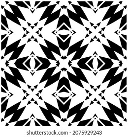 Vector geometric seamless pattern.Modern geometric background with abstract shapes.Monochromatic Repeating Patterns.Endless abstract texture.black and white ornament for design.