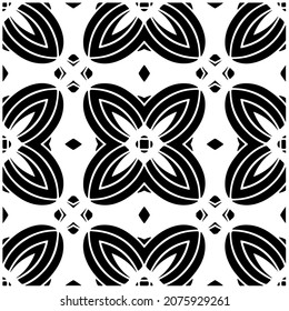 Vector geometric seamless pattern.Modern geometric background with abstract shapes.Monochromatic Repeating Patterns.Endless abstract texture.black and white ornament for design.