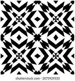 Vector geometric seamless pattern.Modern geometric background with abstract shapes.Monochromatic Repeating Patterns.Endless abstract texture.black and white ornament for design.