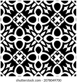 Vector geometric seamless pattern.Modern geometric background with abstract shapes.Monochromatic Repeating Patterns.Endless abstract texture.black and white image for design.