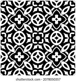 Vector geometric seamless pattern.Modern geometric background with abstract shapes.Monochromatic Repeating Patterns.Endless abstract texture.black and white image for design.