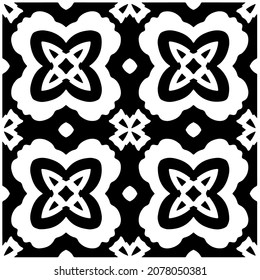 Vector geometric seamless pattern.Modern geometric background with abstract shapes.Monochromatic Repeating Patterns.Endless abstract texture.black and white image for design.