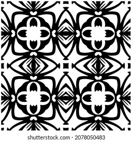 Vector geometric seamless pattern.Modern geometric background with abstract shapes.Monochromatic Repeating Patterns.Endless abstract texture.black and white image for design.