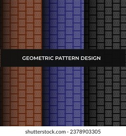 Vector geometric seamless patterns collection. Black and bright colorful background swatches
