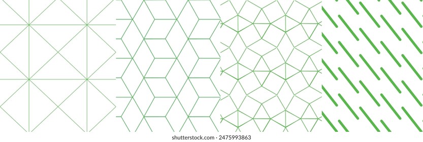 vector geometric seamless patterns. Collection of linear modern patterns. Patterns added to the swatch panel.