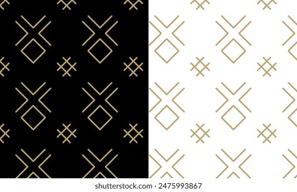 vector geometric seamless patterns. Collection of linear modern patterns. Patterns added to the swatch panel.