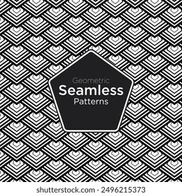 Vector geometric seamless patterns collection. Stylish of abstract colorful backgrounds with elegant minimal labels. Modern line ornament textures. Repeat geometric design swatches