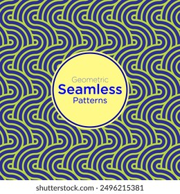 Vector geometric seamless patterns collection. Stylish of abstract colorful backgrounds with elegant minimal labels. Modern line ornament textures. Repeat geometric design swatches