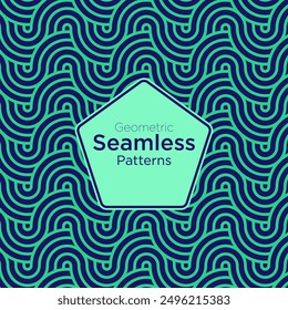 Vector geometric seamless patterns collection. Stylish of abstract colorful backgrounds with elegant minimal labels. Modern line ornament textures. Repeat geometric design swatches