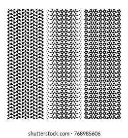 Vector Geometric Seamless Patterns Set. Monochrome Textures.