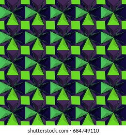 Vector Geometric Seamless Purple and Green Graphic Pattern Design