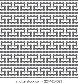 Vector geometric seamless texture realistic bike chain. Greek motif