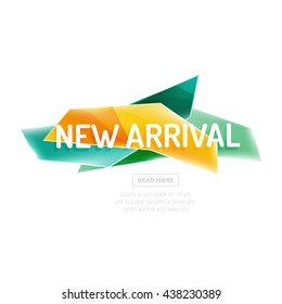 Vector geometric shape ad promo banner. Abstract universal layout