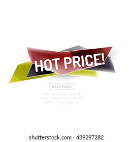 Vector geometric shape ad promo banner. Abstract universal layout