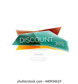 Forma geométrica vectorial y banner de promoción. Resumen del diseño universal