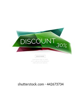 Vector geometric shape ad promo banner. Abstract universal layout