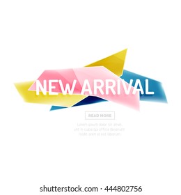 Forma geométrica vectorial y banner de promoción. Resumen del diseño universal