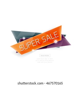 Vector geometric shape ad promo banner. Abstract universal layout