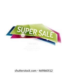 Vector geometric shape ad promo banner. Abstract universal layout