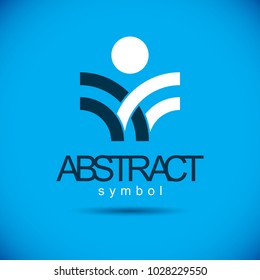 Vector geometric shape best for use as corporate identity abstract logo, symbol. Creative logothype, emblem.