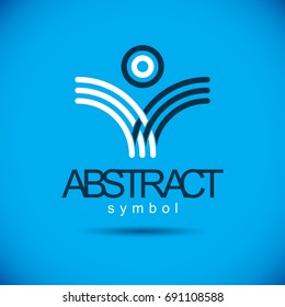 Vector geometric shape best for use as corporate identity abstract logo, symbol. Creative logothype, emblem.