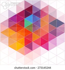 Vector geometric shapes. Colorful mosaic background.