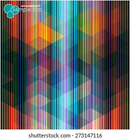Vector geometric shapes. Colorful mosaic background.
