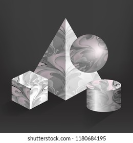 Vector geometric shapes and designs to look beautiful  realistic cube. and as an illustration or background.