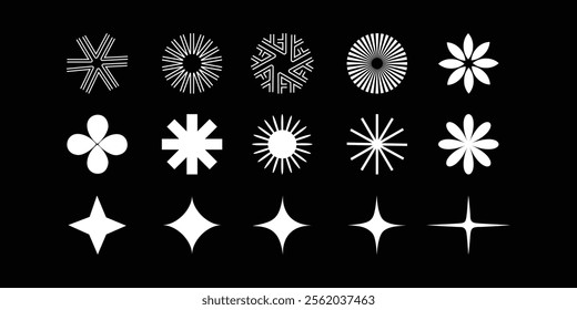 Vector Geometric Shapes Set in Minimalist Style white color circles