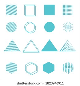 vector geometric shapes set.Memphis design, retro elements for web, vintage, advertisement, commercial banner, poster, leaflet, billboard, sale.