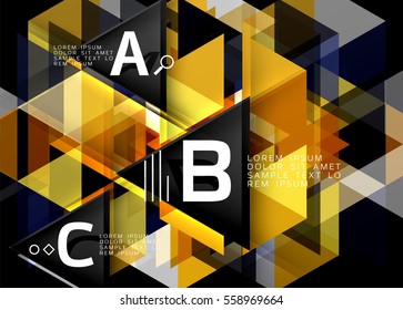 Formas geométricas vectoriales: triángulos, fondo abstracto