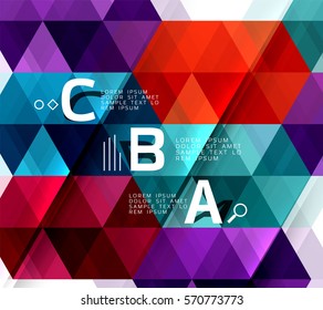 Formas geométricas vectoriales - triángulos, fondo abstracto