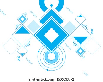 vector geometric shape.white wallpaper.blue square shape.