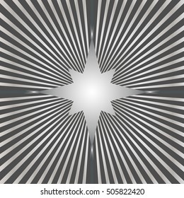 Vector geometric silver gray background. The star rays