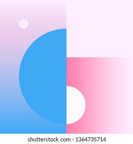 Vector Geometric Smooth blue pink gradient Background in Material Design style. Simple Minimalistic Colorful Pattern based on Grid and keyline shapes. Artwork Business Web Presentation Cover Fabric